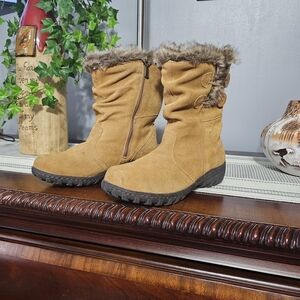 Khombu Tan Fur-Lined Winter Boots